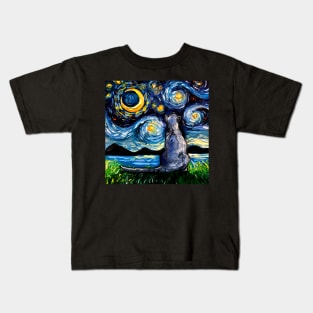 Russian Blue Night Kids T-Shirt